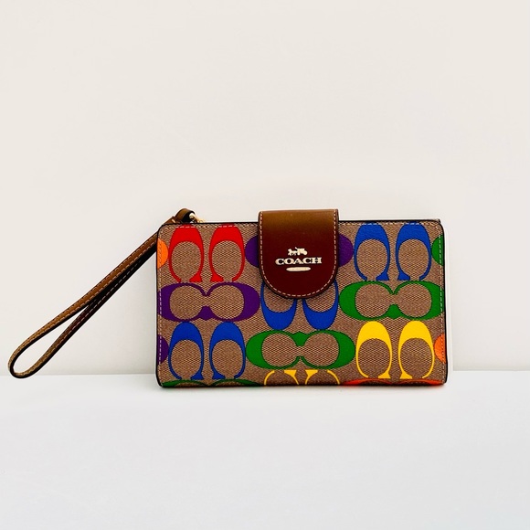 COACH Tech Wallet with Rainbow Monogram (Fits iPhone and Galaxy) - Picture 2 of 10